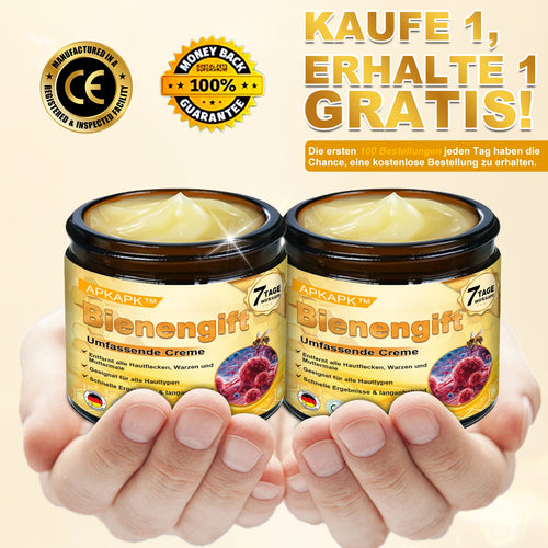 Hergestellt in Deutschland ✨✨AРKAРК™ Bienengift Umfassende Creme – Anti-Aging, Feuchtigkeitsspendend, Hautreparatur, Hautbildverbesserung, Akne- und Pigmentfleckenbehandlung, Warzen- und Muttermalentfernung, Linderung bei Psoriasis